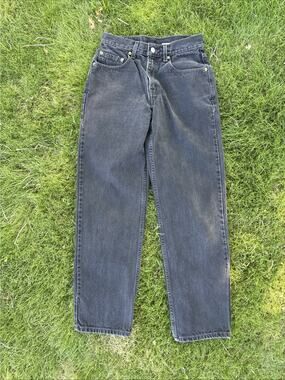 Vintage Levis Jeans Men's 29x30 Black 90s Denim Pants 550 Relaxed Fit Y2K